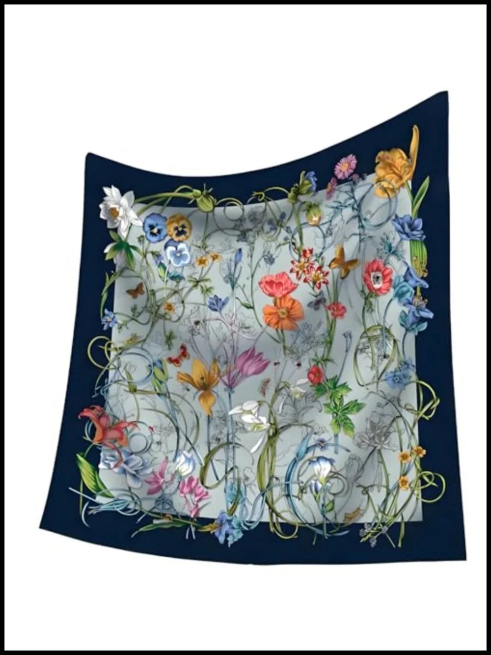 35x35 Silk Feel Square Fashion Scarf for Women - Lightweight Headscarf Bandana